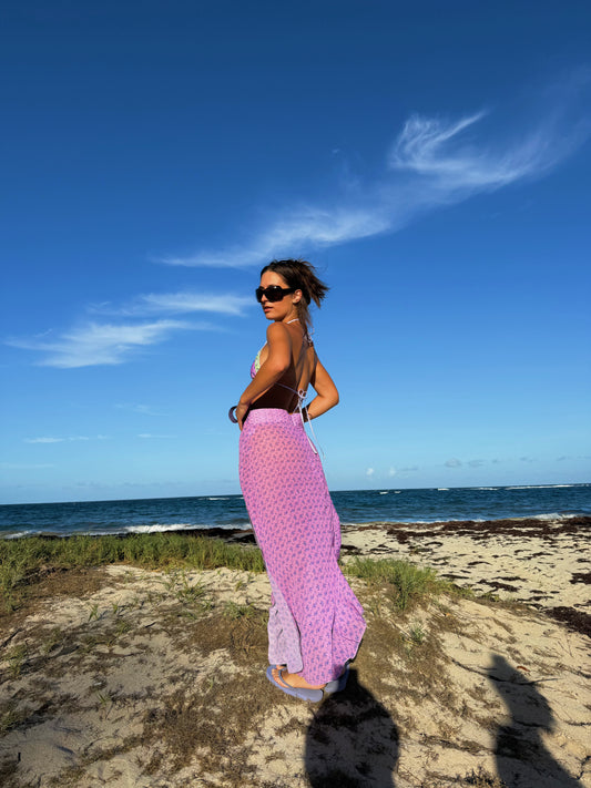 Guava Button Dress