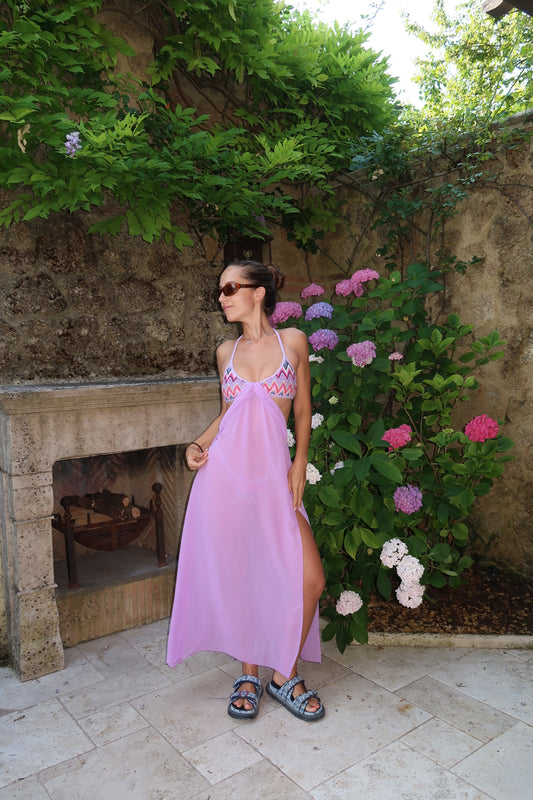 Lavanda Button Dress