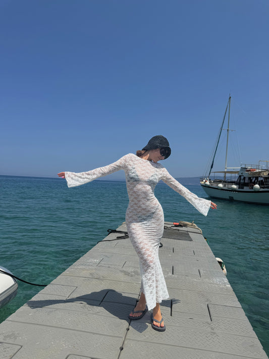 Swan Lace Maxi Dress