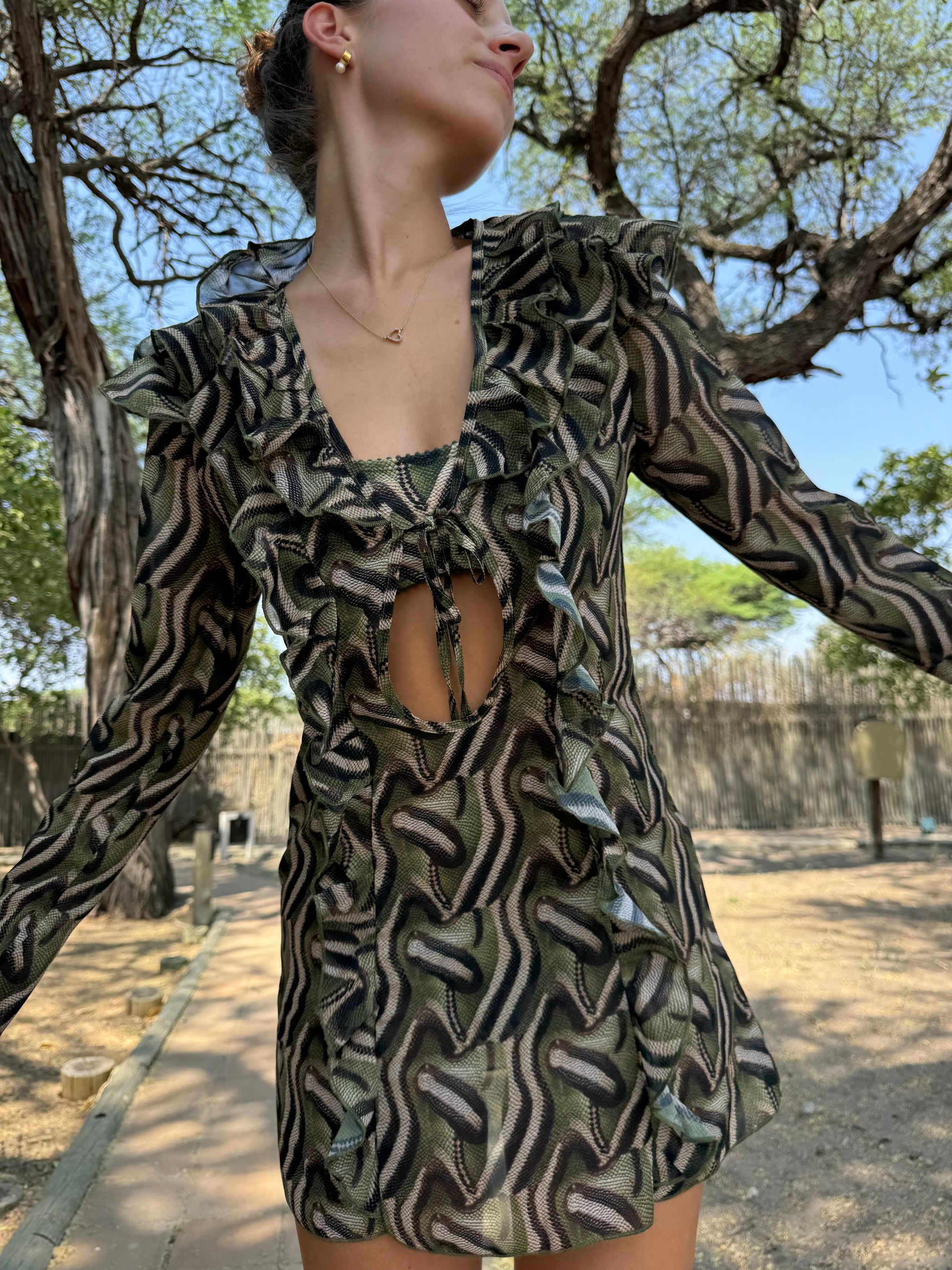 Jungle Chiffon Dress Strawberry Milk Mob Jungle Chiffon Dress Strawberry Milk Mob