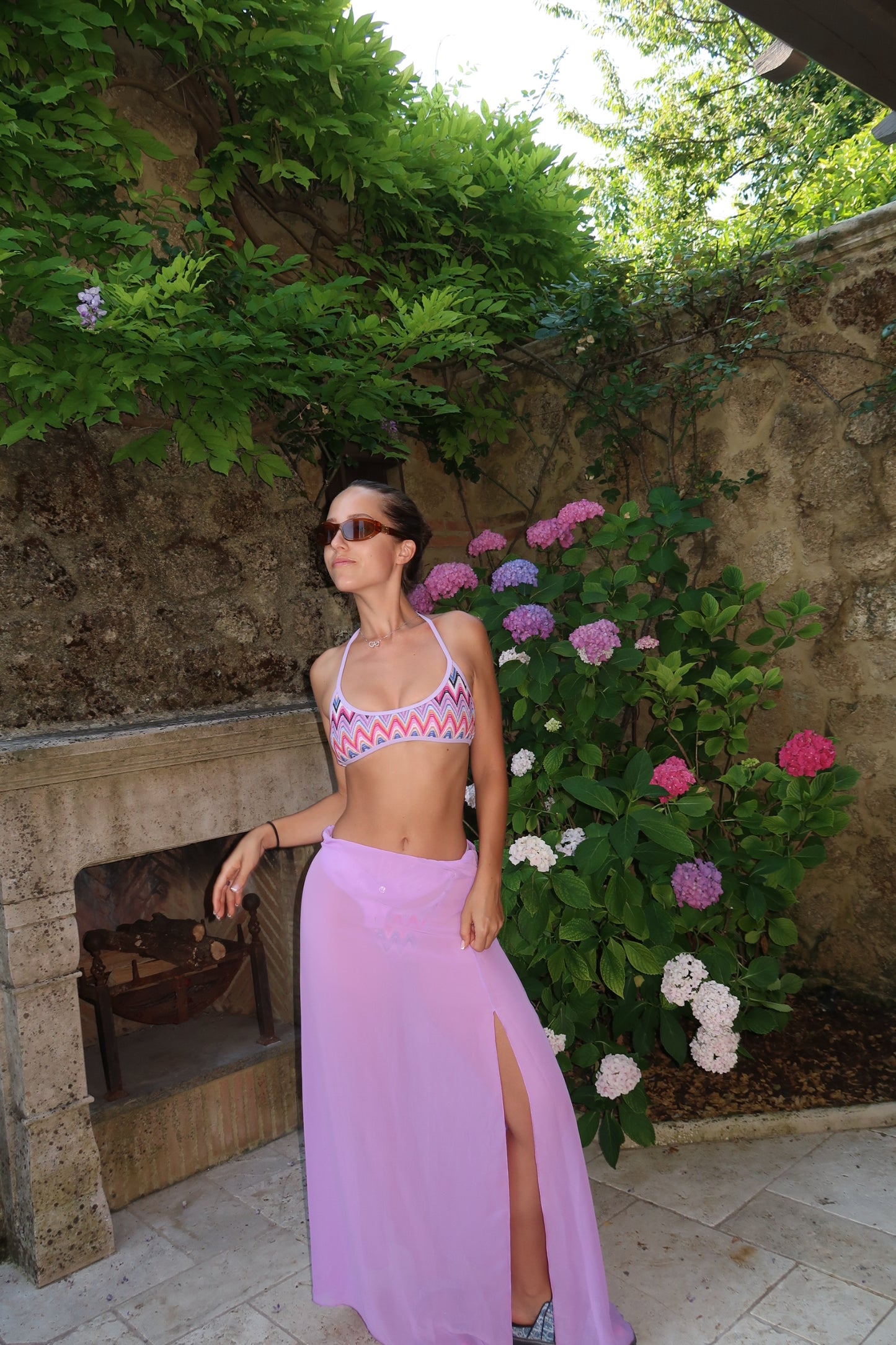 Lavanda Button Dress