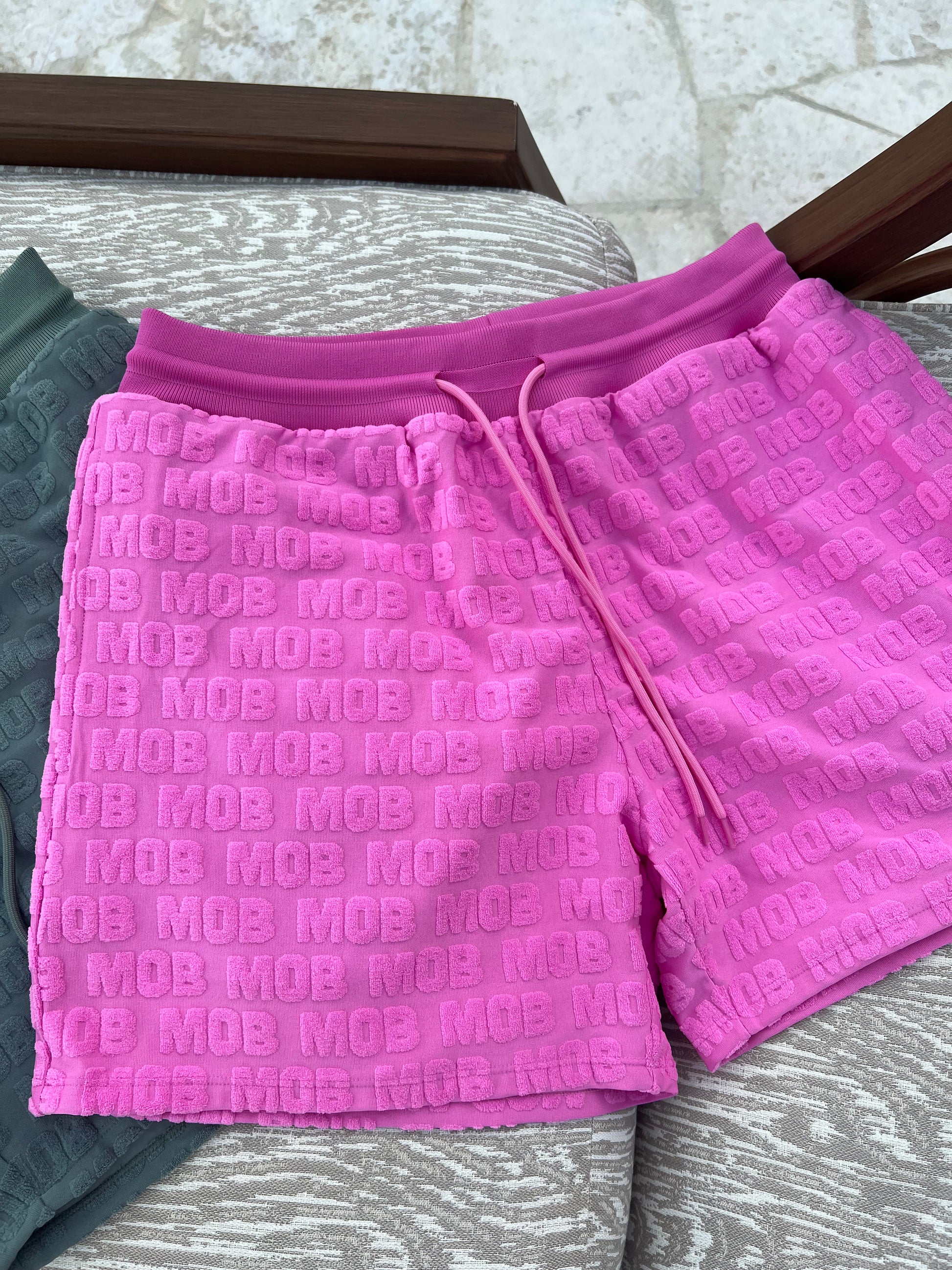 Pink terry deals shorts