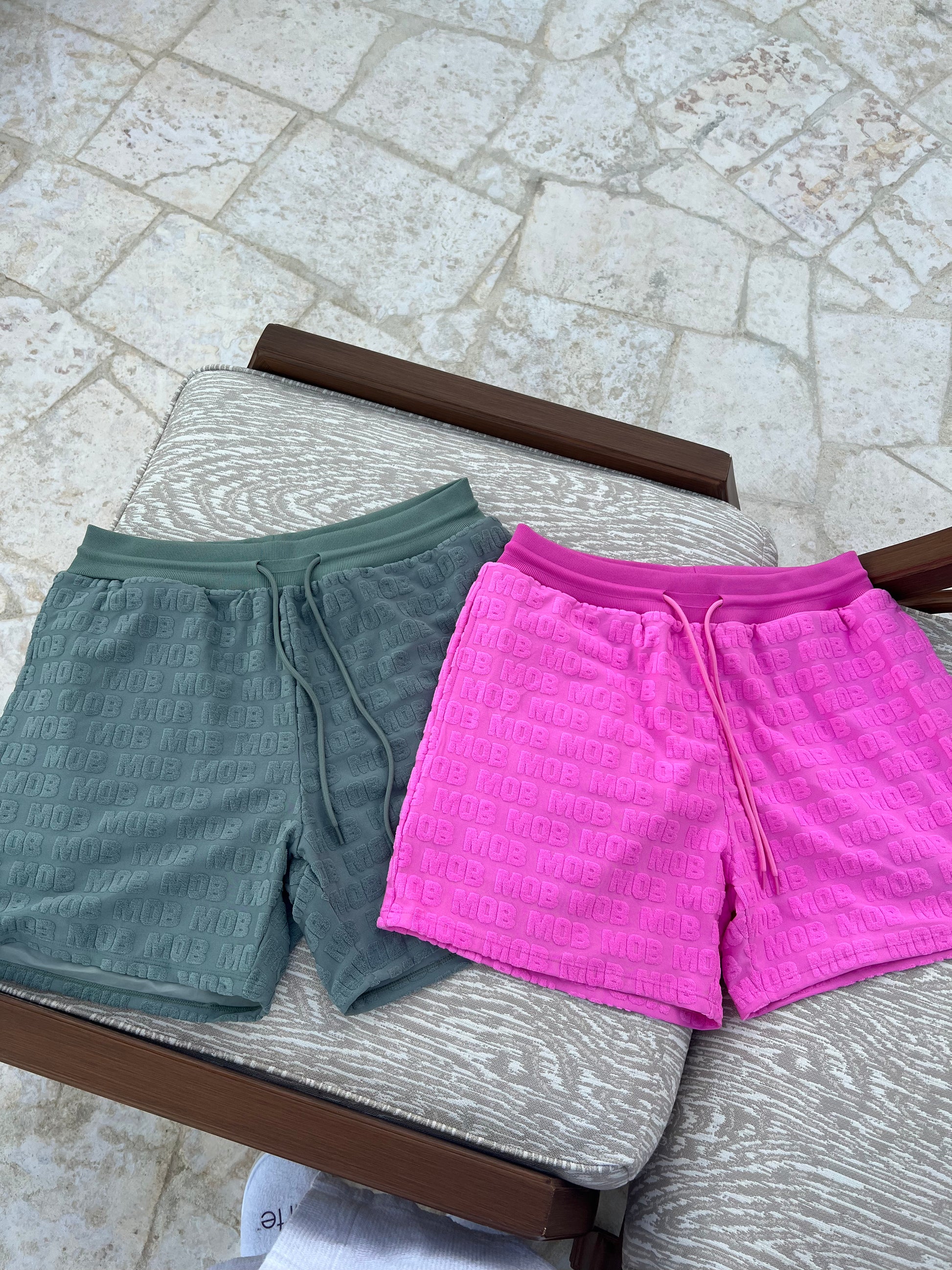Pink 2024 terry shorts