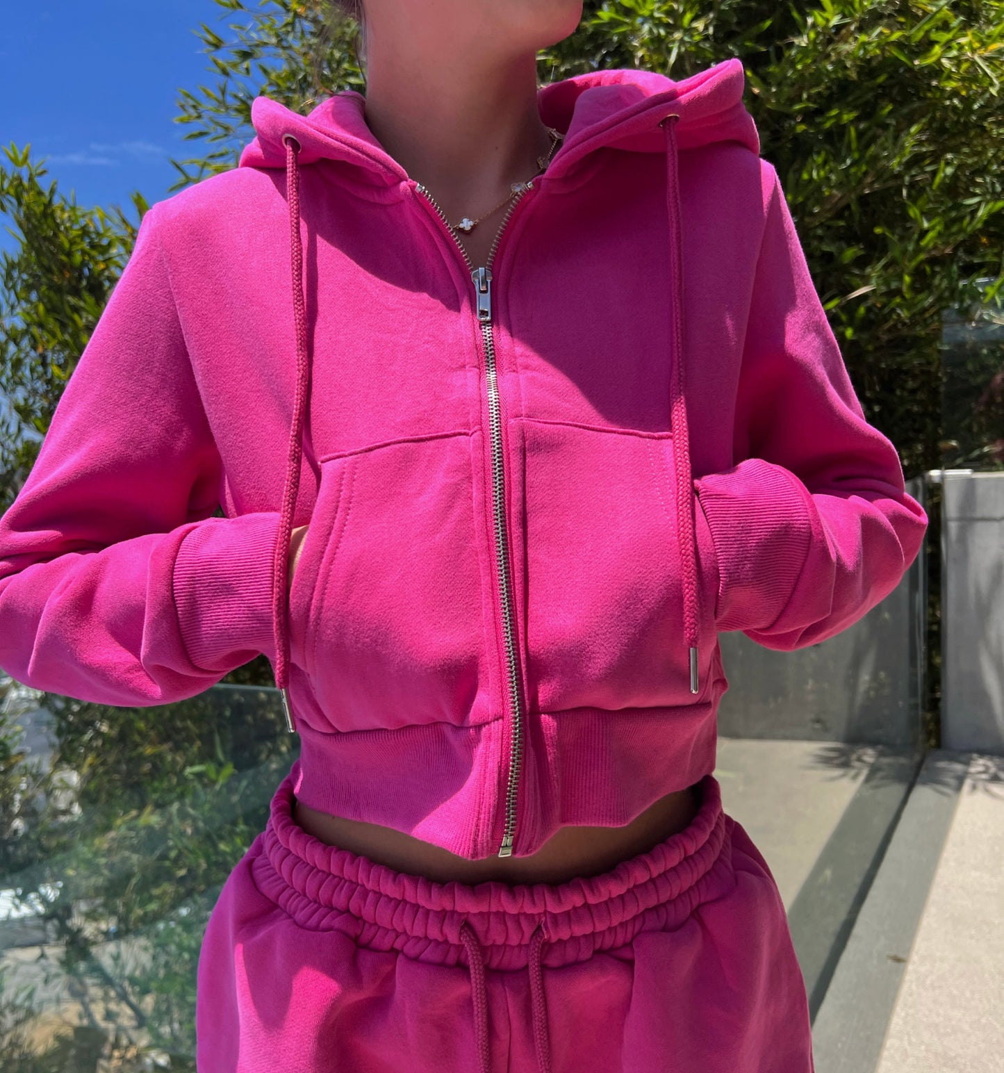 HOT PINK Cropped Zip – Strawberry Milk Mob